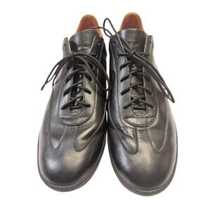 12 Beckett Simonon Black Leather Lace Up Sneakers Casual Trainers